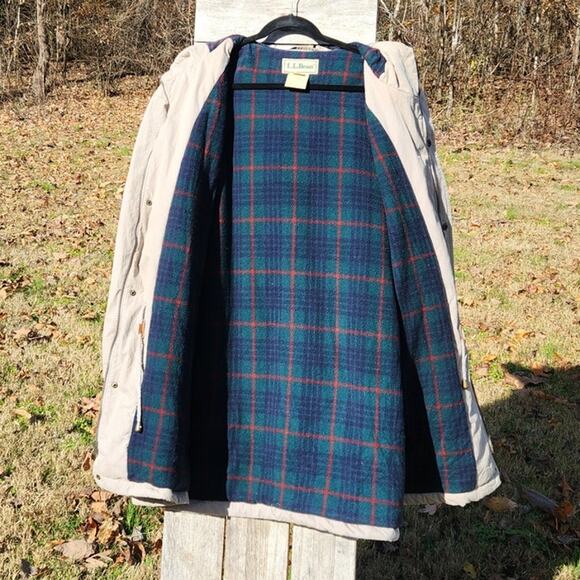 L.L. Bean Men’s XXL Beige Parka Jacket Hooded Flannel Lined Outdoor Workwear - Picture 3 of 16